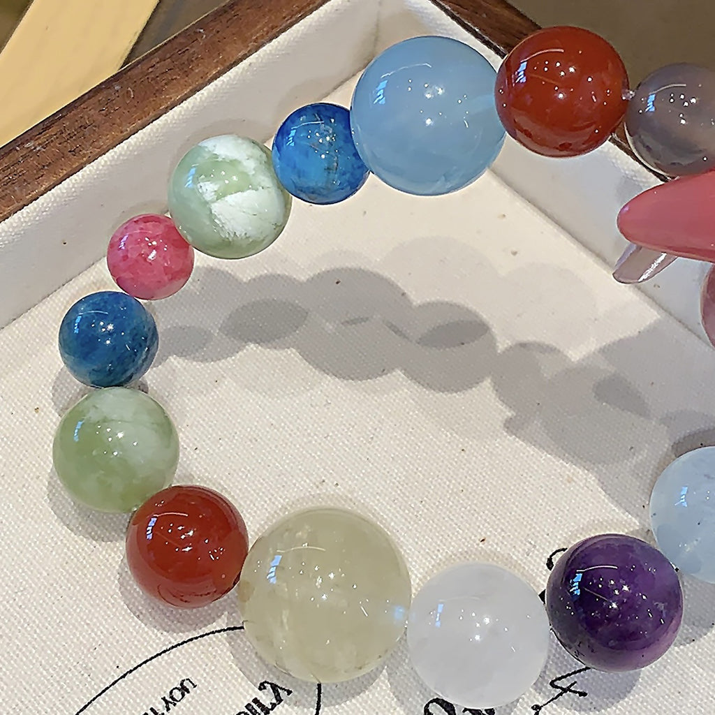 Sweet and Fresh Colorful Beaded Bracelet diy Handmade Beaded Niche Bracelet Xiuyu Natural Crystal Bracelet