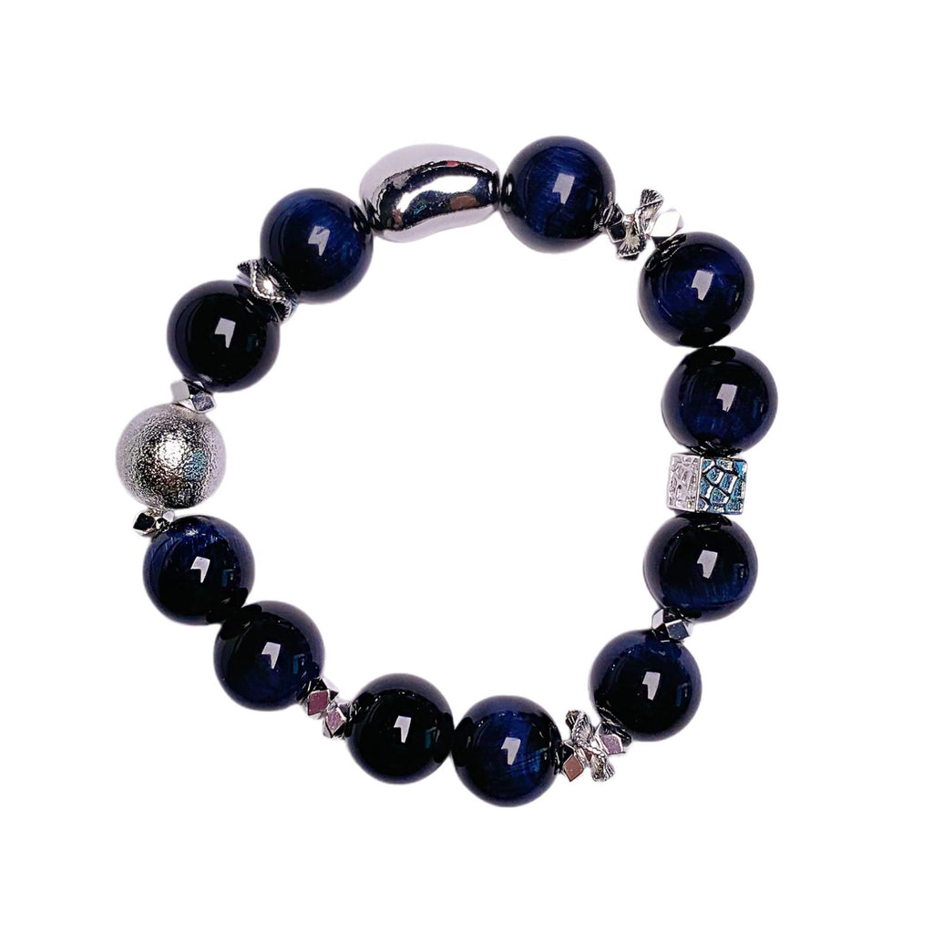 Natural Blue Tiger Eye Crystal Bracelet Cross-border Hot-Selling Christmas Gift Hand Chain New Crystal Jewelry Bracelet