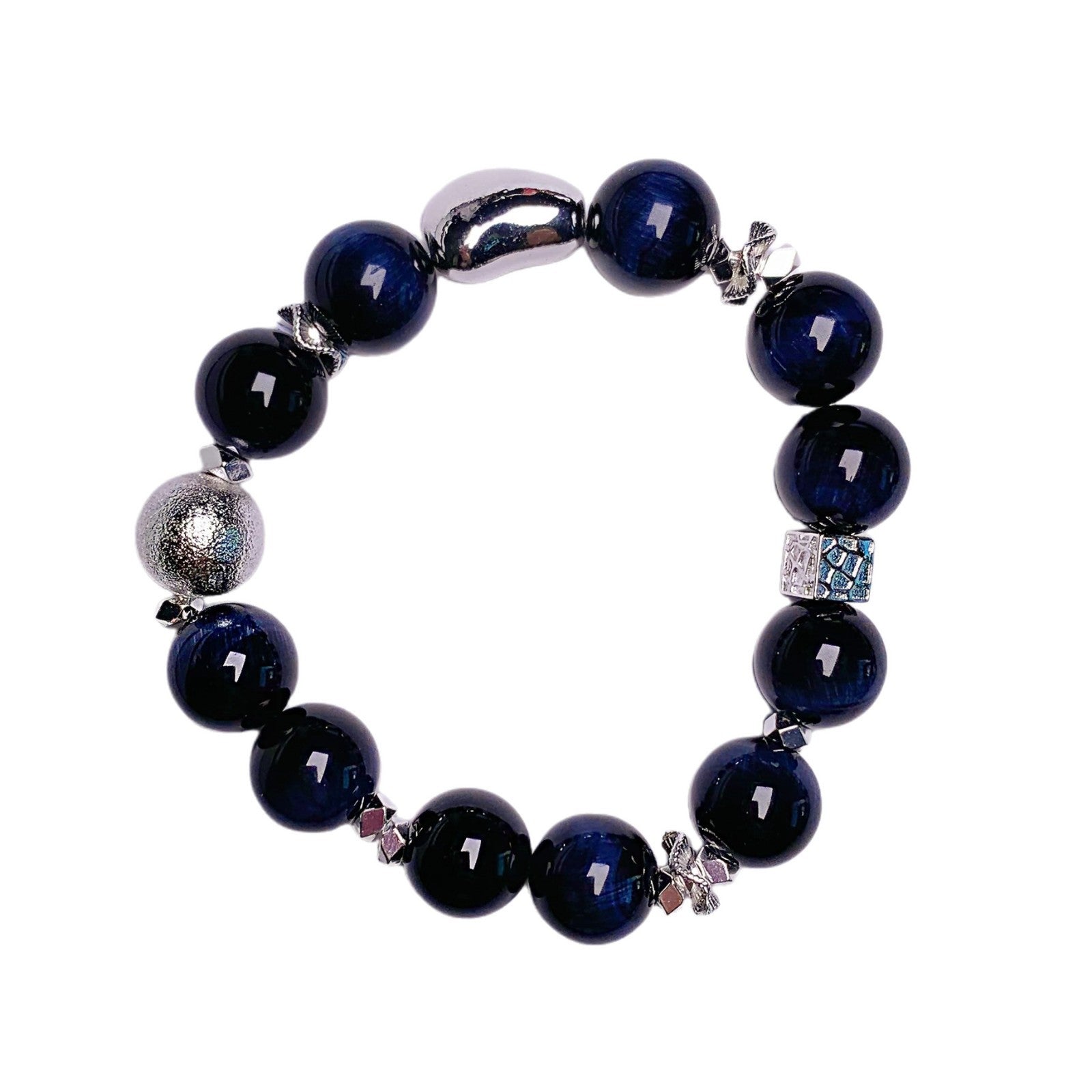 Natural Blue Tiger Eye Crystal Bracelet Cross-border Hot-Selling Christmas Gift Hand Chain New Crystal Jewelry Bracelet