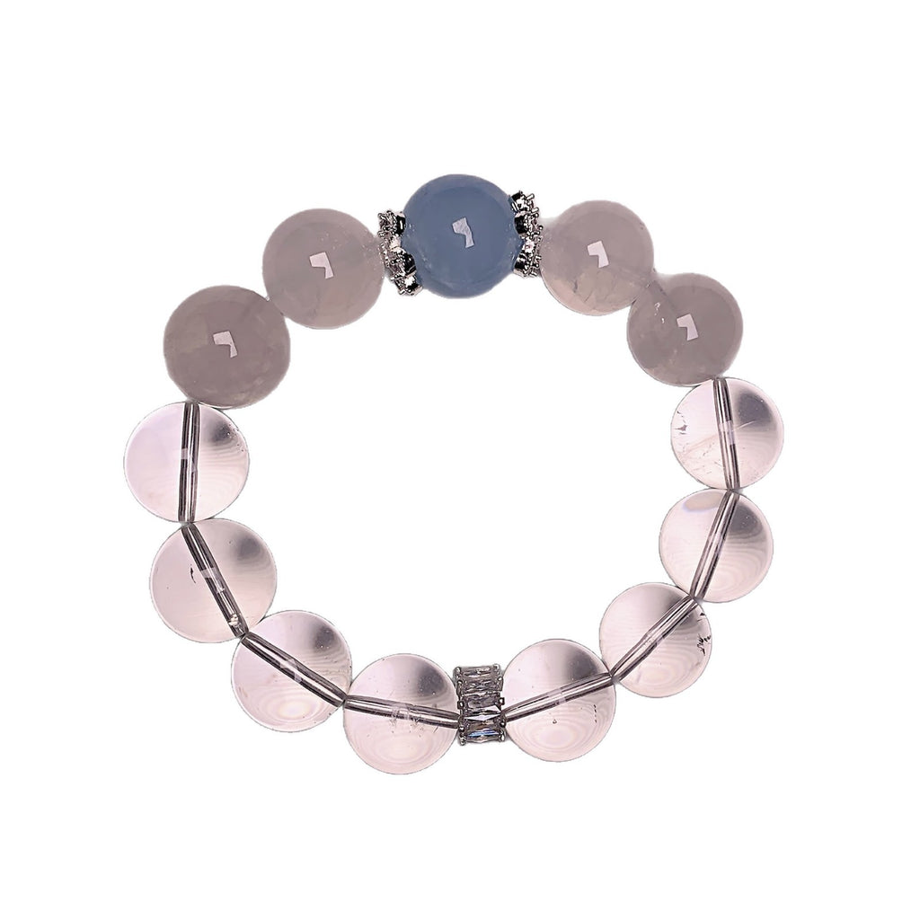 Natural Crystal Bracelet White Crystal White Phantom with Aquamarine Original Design Bracelet Wholesale Crystal Bracelets