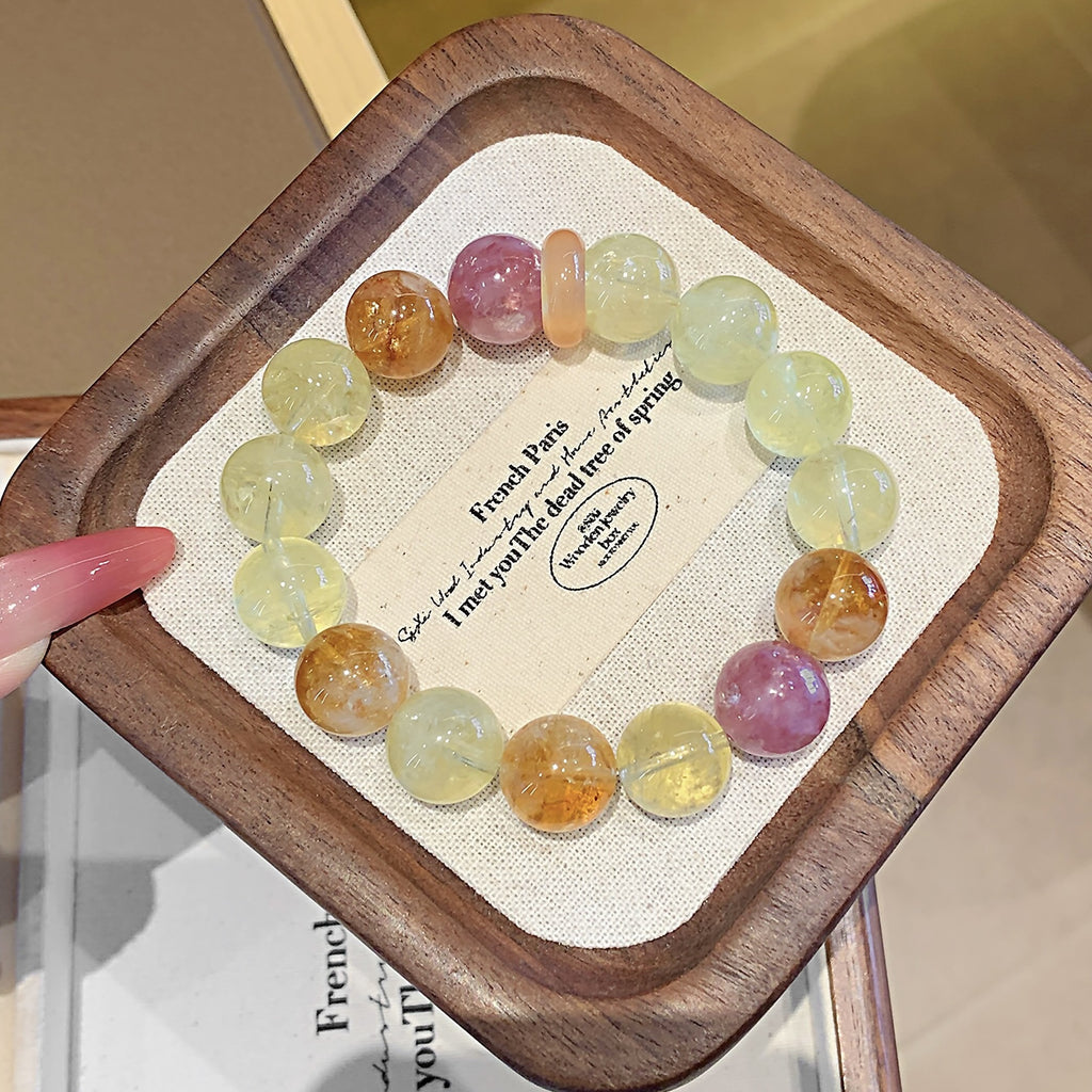 Natural Lemon Crystal Jewelry Bracelet Original Design Bracelet Fashion Bracelet diy Natural Crystal Multi-Gemstone Bracelet
