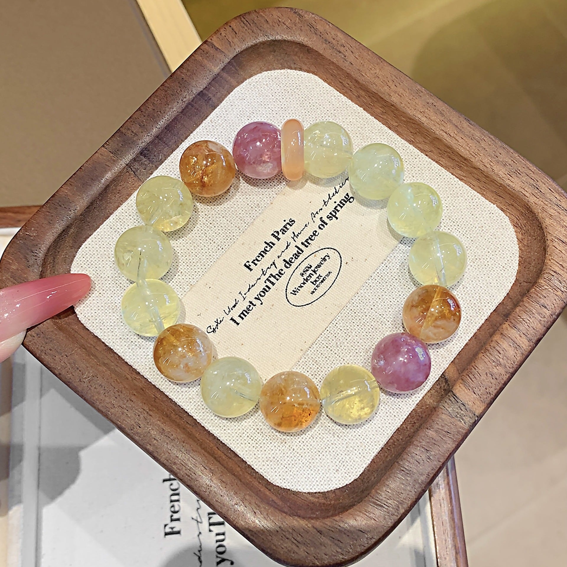 Natural Lemon Crystal Jewelry Bracelet Original Design Bracelet Fashion Bracelet diy Natural Crystal Multi-Gemstone Bracelet