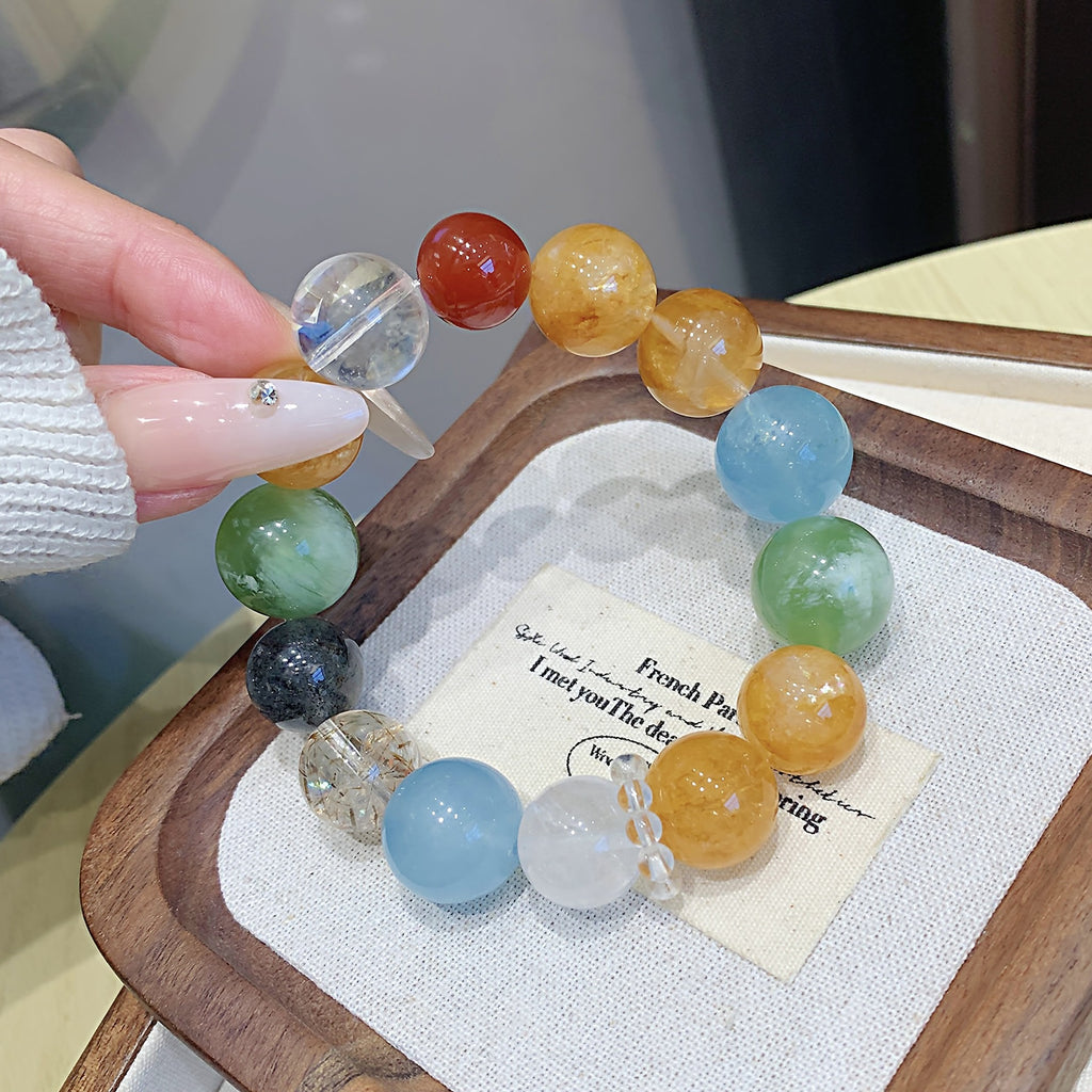 Natural Yellow Gum Flower Lucky Bracelet for Women Original Design Crystal Bracelet Jewelry Factory Wholesale Crystal Bracelet