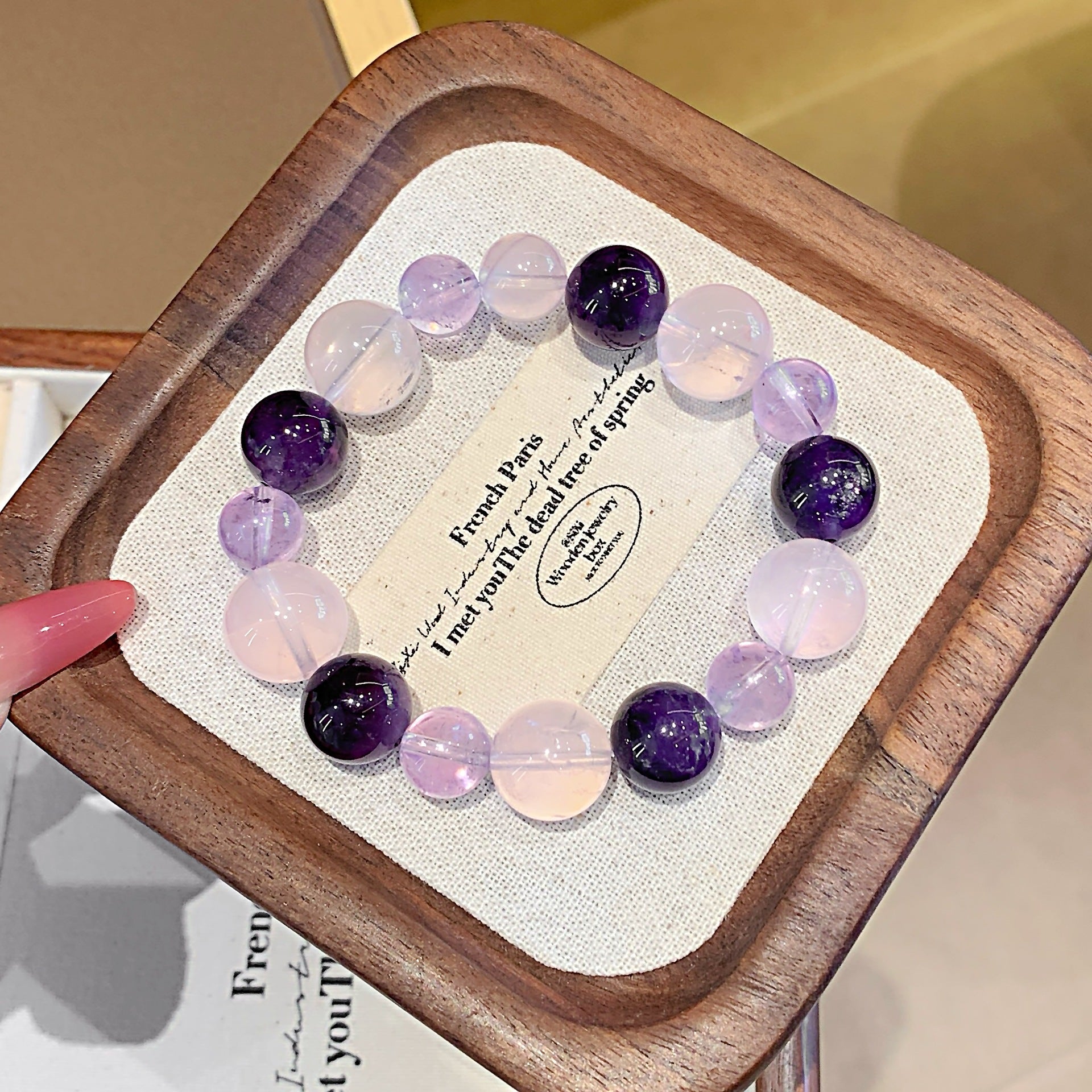 Natural Crystal Bracelet diy Rose Quartz Bracelet Hot-Selling Jewelry Original Design Lucky Bracelet Amethyst Bracelet