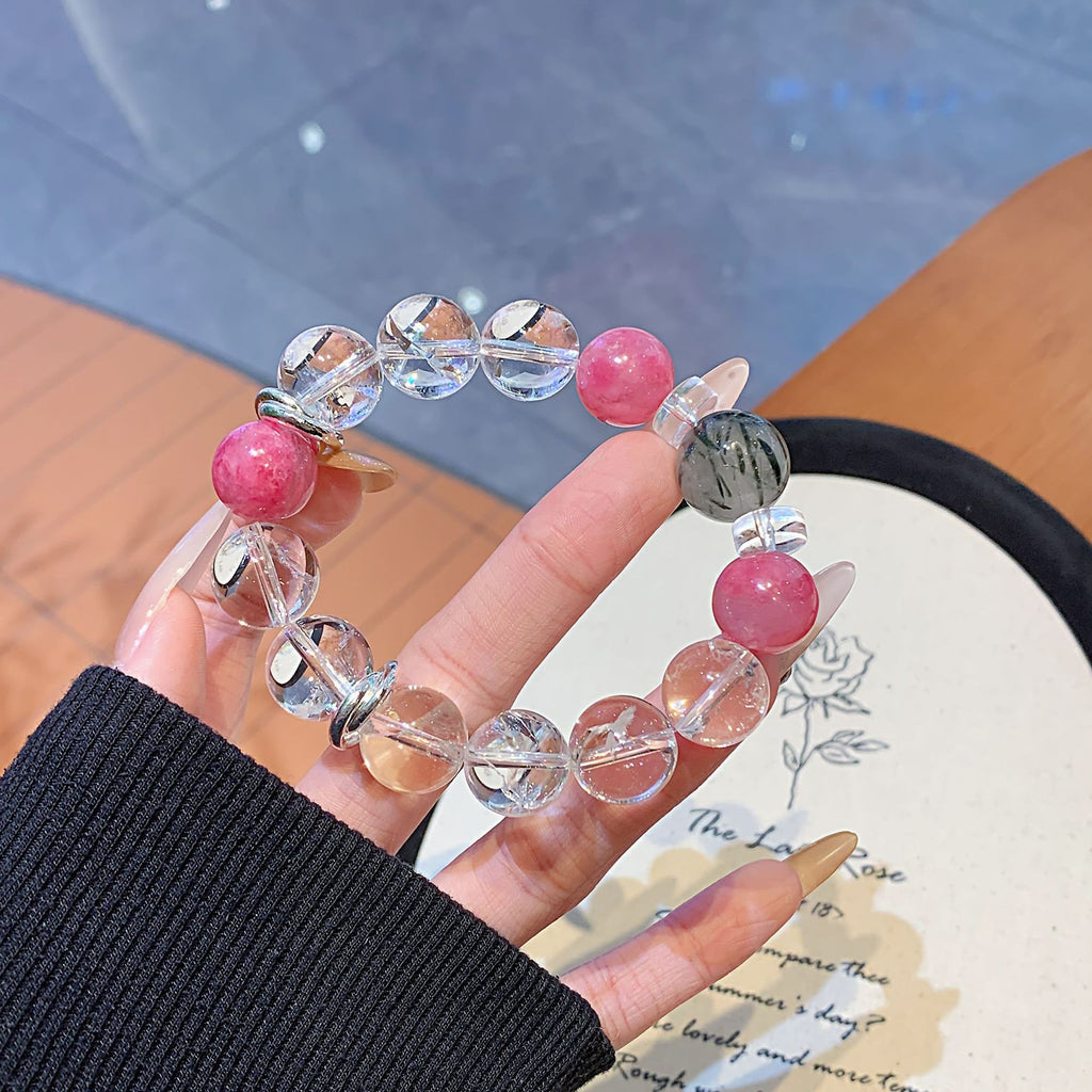 Original Natural White Acai Bracelet Duobao Bracelet Simple Design TikTok Live Source Crystal Bracelet Wholesale