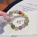 Natural Crystal Multi-Gem Bracelet Original Design Gold Foil Explosion Fashion Bracelet Wholesale Natural Crystal Bracelet