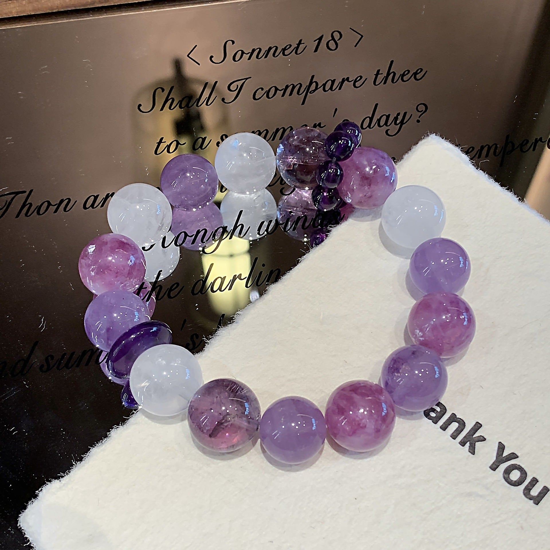 Natural Amethyst Bracelet Beaded Jewelry Natural Amethyst Crystal Bracelet Light Luxury High-end Feel Women's Bracelet Beads