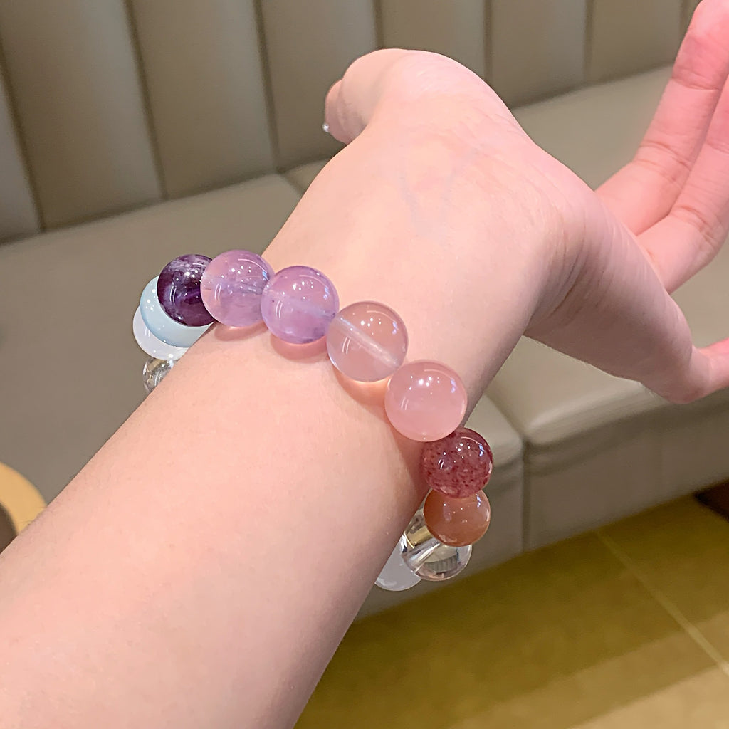 Dopamine Candy Color Duobao Crystal Bracelet Original design amethyst fashion bracelet Amethyst Bracelet