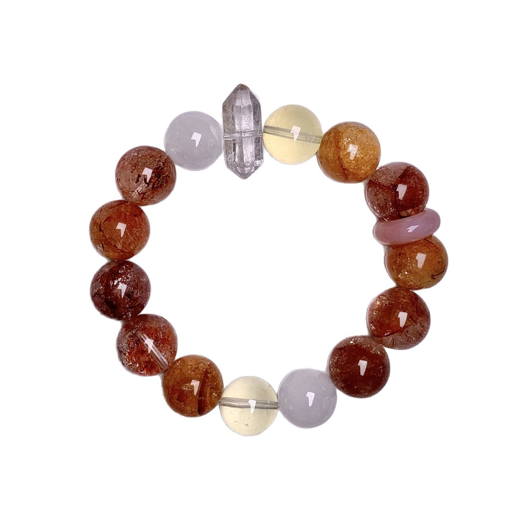 Natural Red Gum Flower Crystal Bracelet Cross-border Hot-Selling Bracelet Jewelry New Bracelet Natural Multi-Gemstone Crystal Bracelet