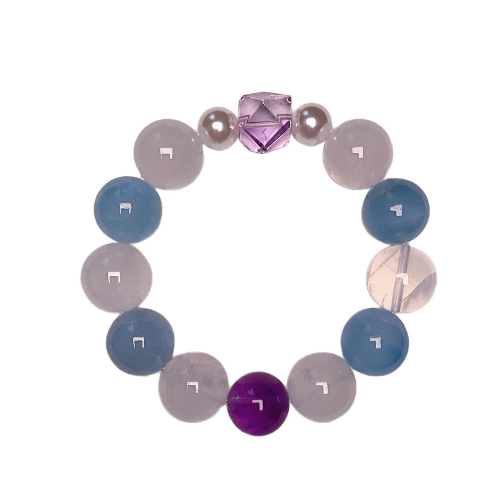 Natural Crystal Aquamarine Bracelet Whitening Elegant Fashion Style Fairy Appearance Multi-Gem Crystal Necklace Wholesale Bracelets