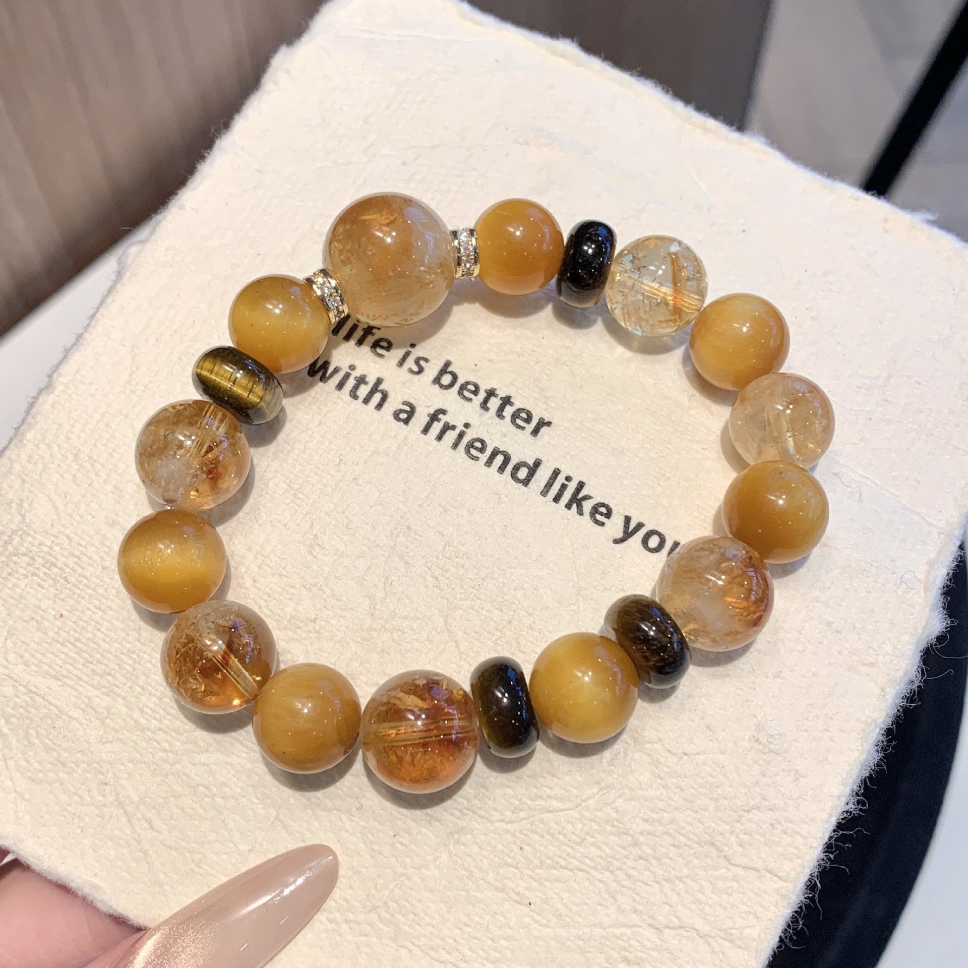 Natural Golden Tiger Eye Yellow Crystal Golden Tyrant Comprehensive Bracelet for Women Wealth Attraction and Luck Turnaround diy Beaded Bracelet Crystal Bracelet