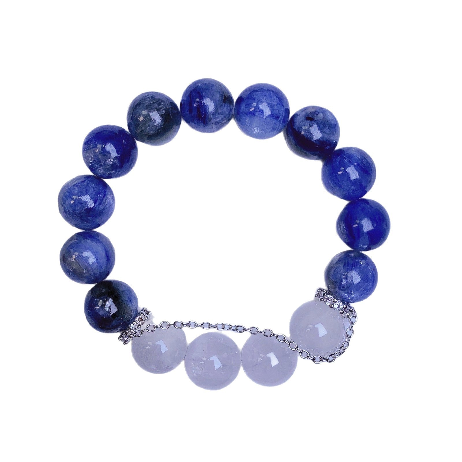 Natural White Phantom Crystal Bracelet Transparent Blue DIY Original Design Crystal Bracelet Bracelet Night Market Stall