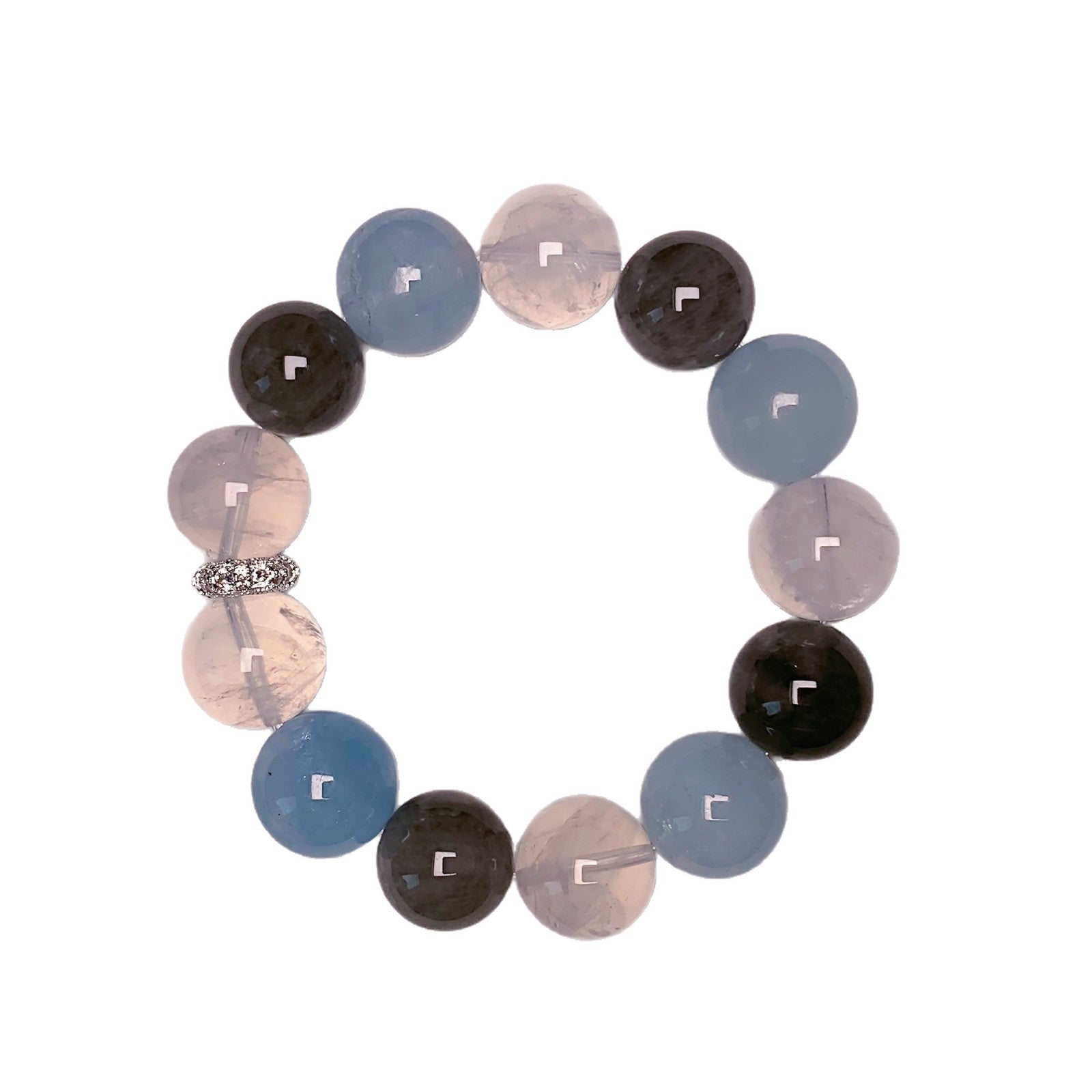 Sweet and Fresh Beaded Bracelet diy Handmade Beaded Niche Crystal Bracelet Natural Aquamarine Crystal Bracelet