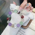 Natural Multi-Gemstone Crystal Bracelet Amethyst Bracelet Autumn Hot Style Hand Jewelry Rainbow Multi-Treasure Dopamine Hand Crystal