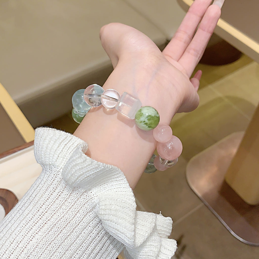 Natural Crystal Bracelet diy Rose Quartz Multi-Gemstone Crystal Bracelet Natural Crystal Bracelet Jewelry Rose Quartz Bracelet