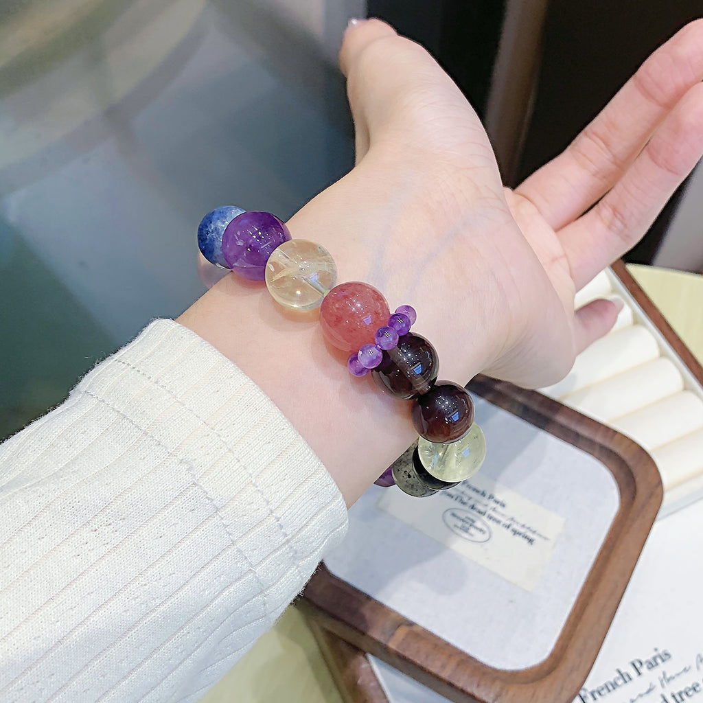 Natural Multi-Gemstone Jewelry Crystal Bracelet Original design niche high-end light luxury bracelet Crystal Bracelet Factory