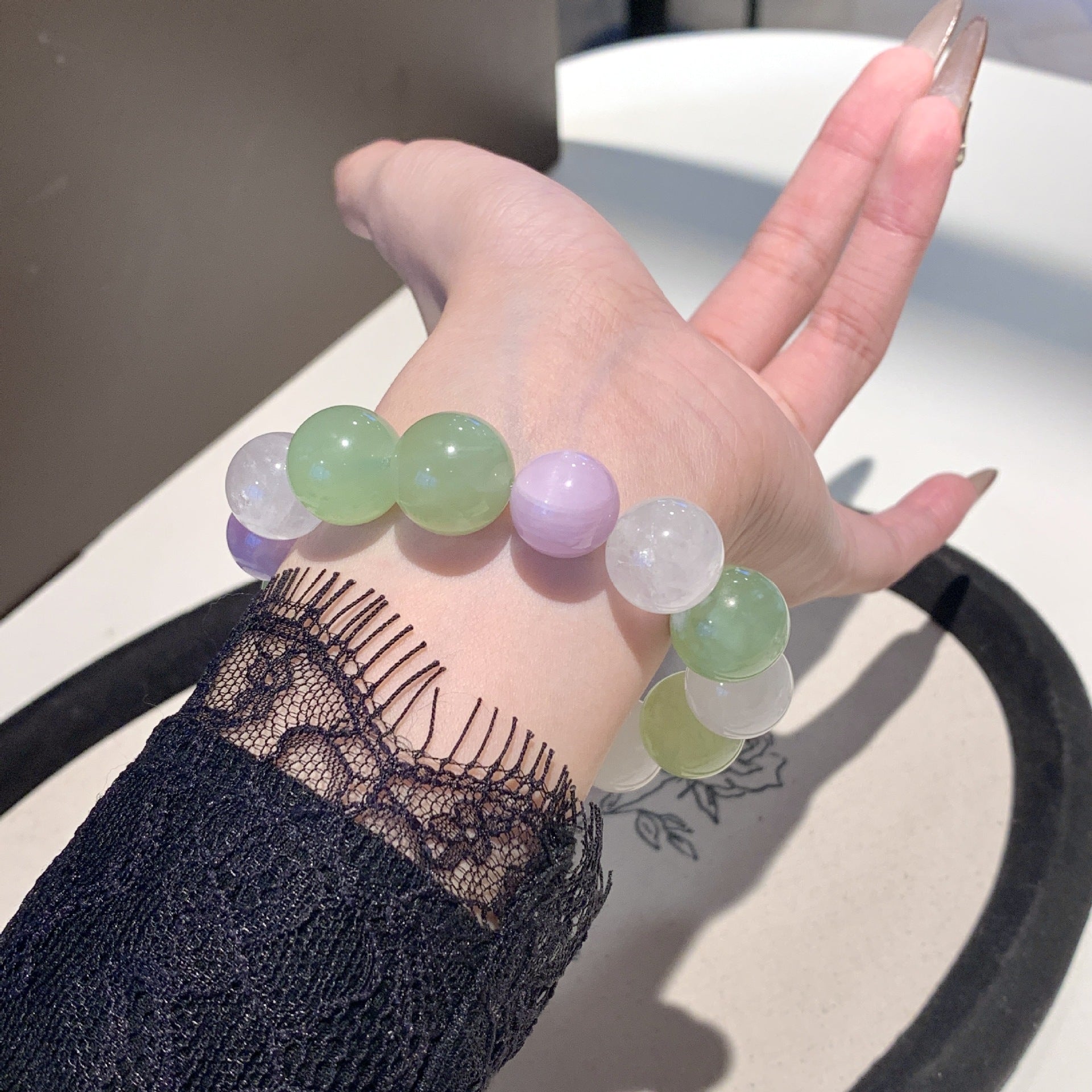 【Amethyst Xiuyan Purple Jade White Phantom】Natural Crystal Design Bracelet diy Natural Crystal Bracelet