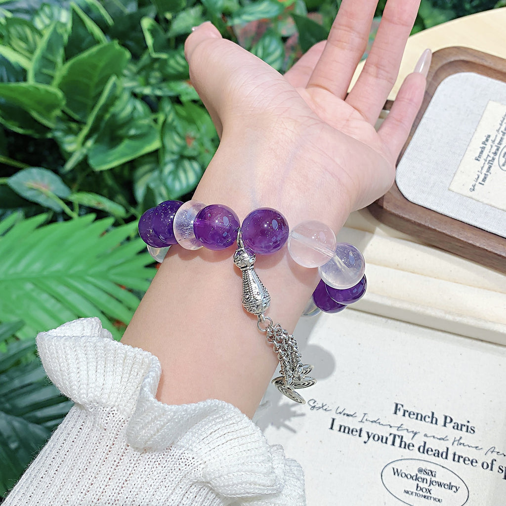Natural Amethyst Bracelet Niche design high-end unisex bracelet Show off Cute Bracelet Chain Wholesale