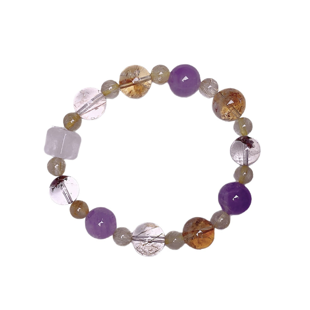 Natural Crystal Bracelet Natural Crystal Bracelet Cross-border hot Handmade Beaded Jewelry Yellow Pagoda Crystal Multi-Treasure Crystal Bracelet