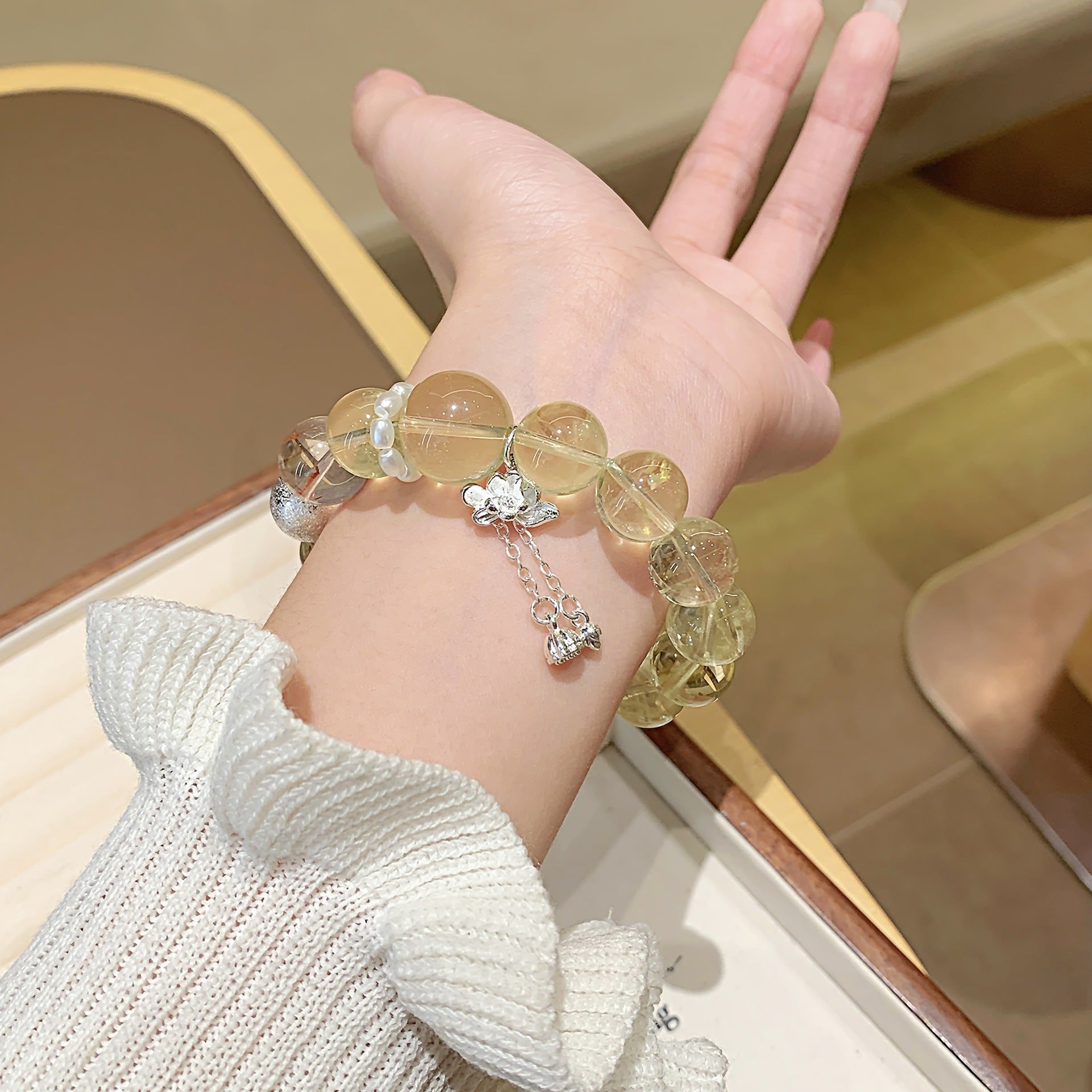Autumn New Natural Crystal Bracelet High-end Design Xiaohongshu Hot-selling Bracelet Lemon Crystal Bracelet