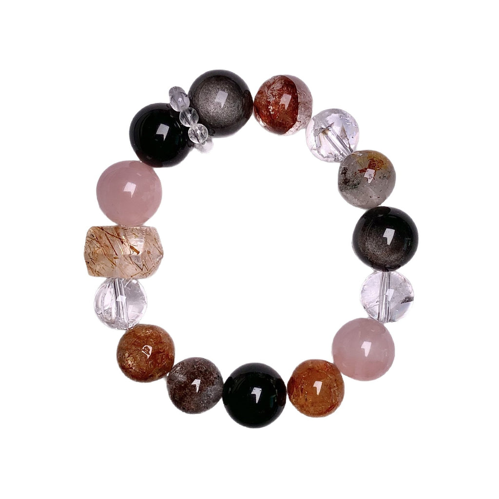 Natural Jewelry Crystal Bracelet Multi-Gemstone Crystal Bracelet Jewelry diy Original design new silver obsidian bracelet
