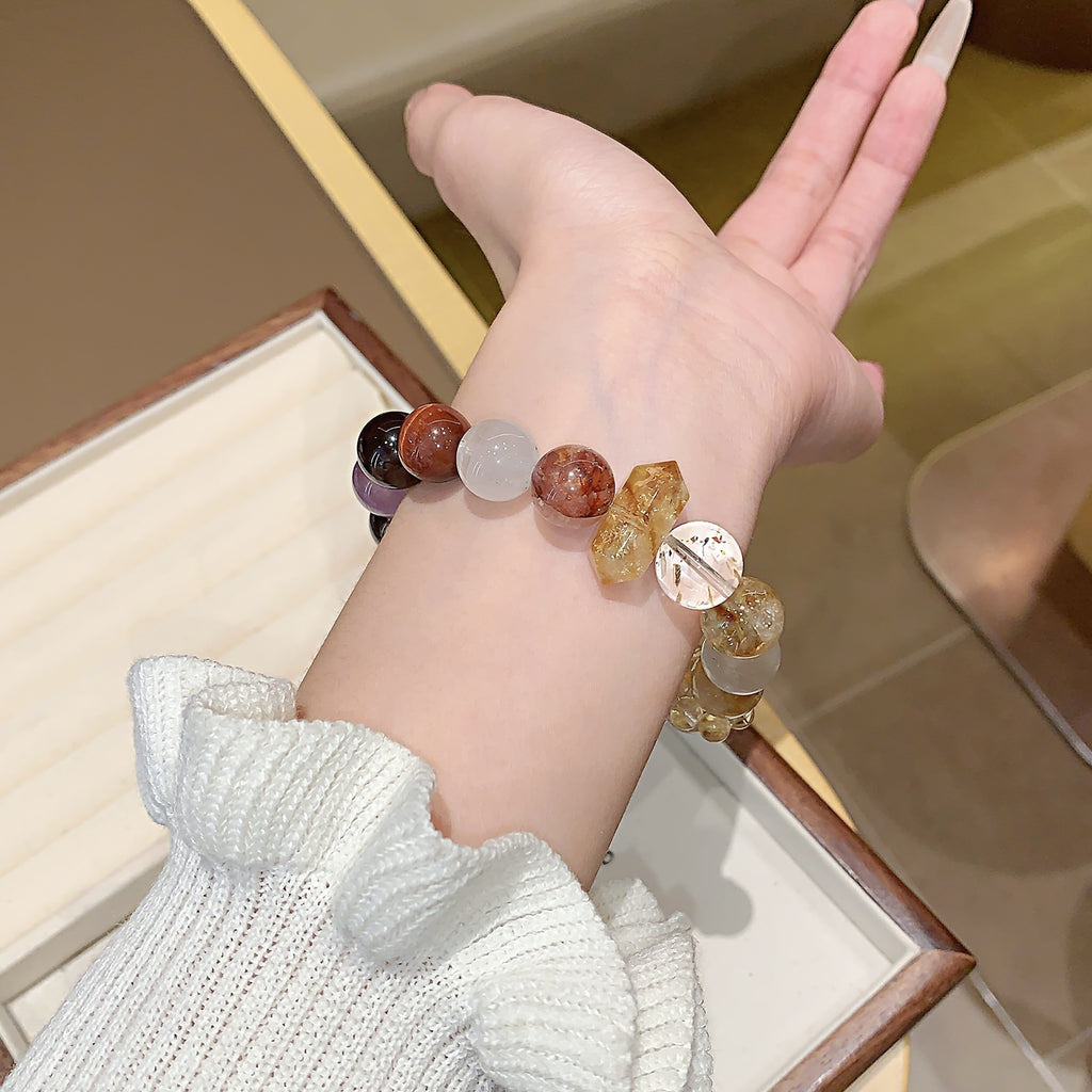 Nine Purple Fire Multi-Treasure Bracelet for Women Natural Amethyst Bracelet Design Gift Accessories Bestselling Crystal Bracelet