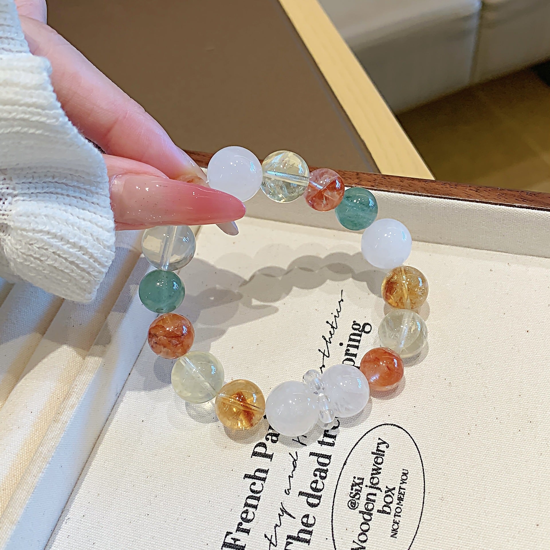 Original Design Natural Crystal Large Grain Multi Treasure Bracelet Factory Wholesale Red Gum Flower Crystal Bracelet