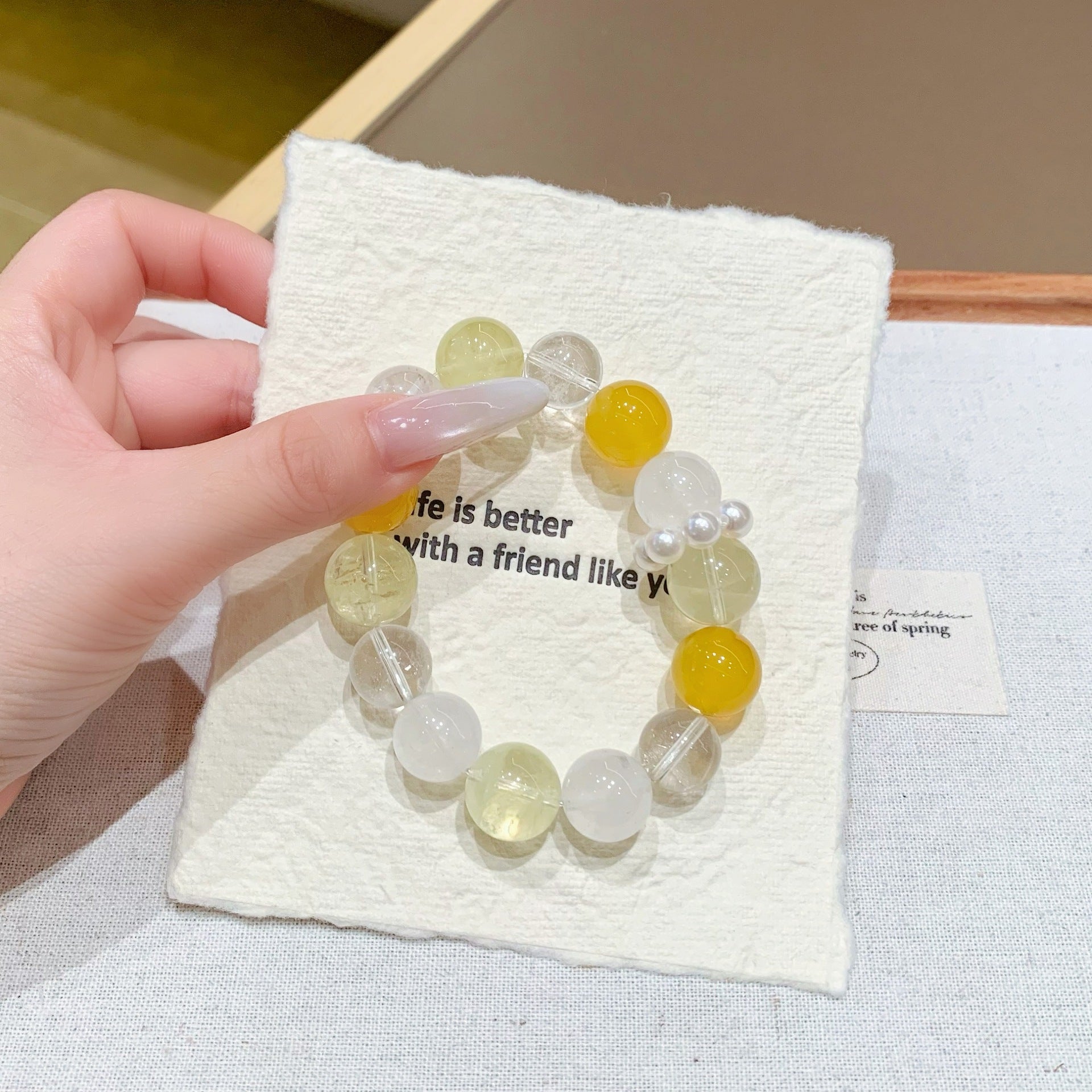 Sea Salt Lemon Original Natural Lemon Crystal Bracelet Fashion Niche Women's Bracelet Chain Yellow Agate Crystal Bracelet
