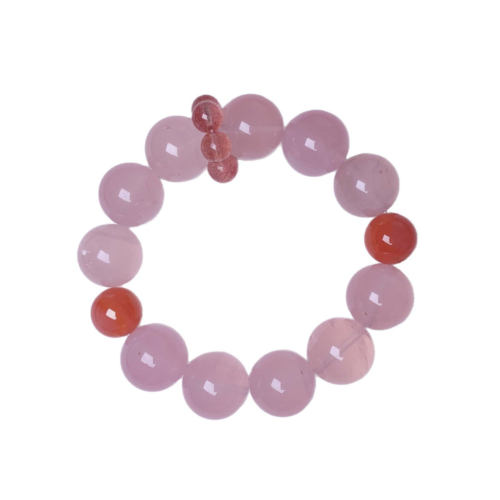 Natural Crystal Bracelet Strawberry quartz DIY Original Niche Design Crystal Bracelet Little Red Book Same Style Crystal Chain