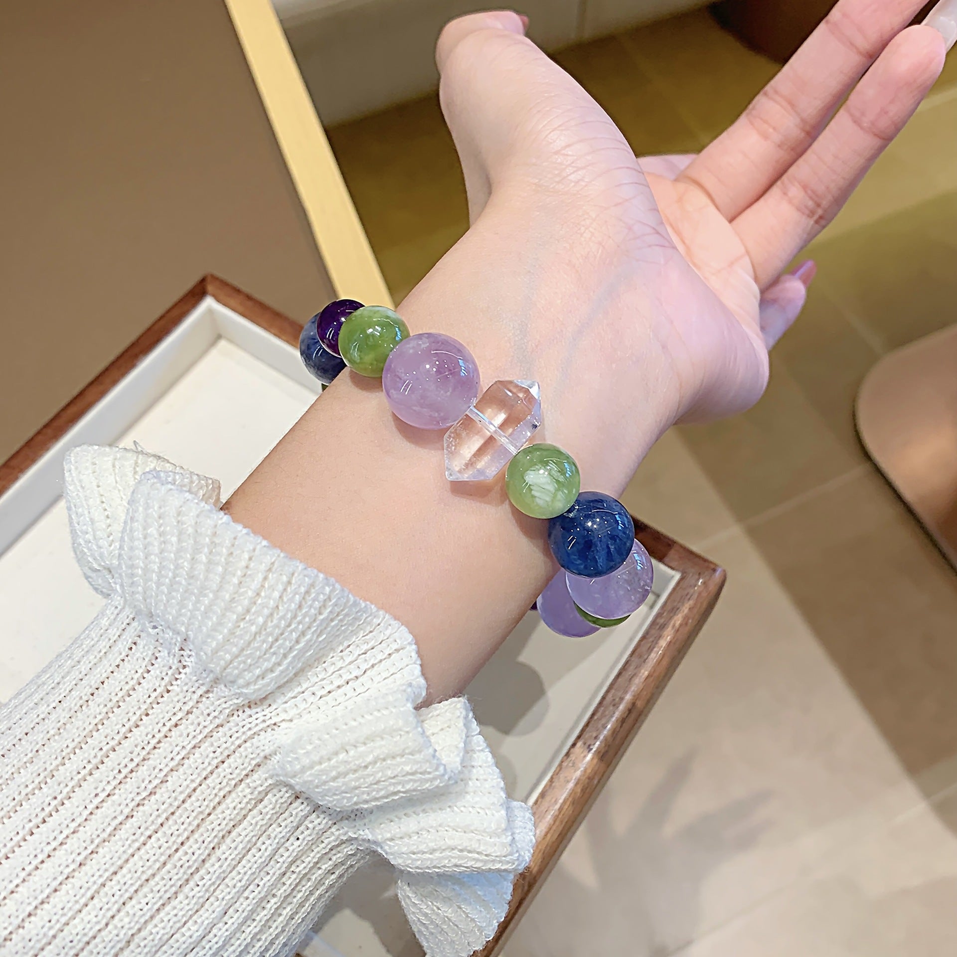 Natural Amethyst Bracelet Original light luxury high-end design bracelet Hot-Selling Bracelet diy Crystal Hand Jewelry