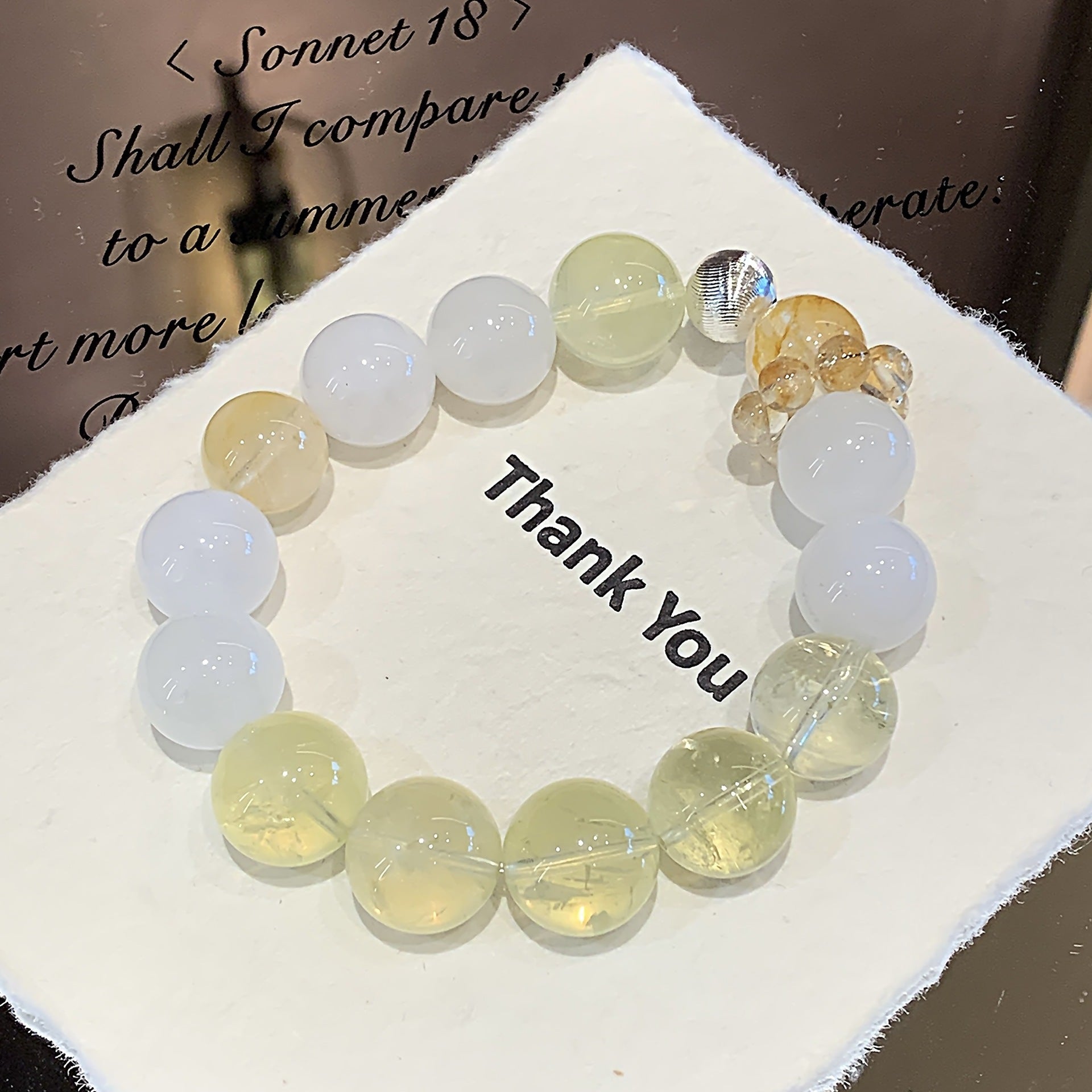 Original Multi-Treasure Natural Lemon Quartz Hand Jewelry String High-end Cool White Moonlight Bracelet Lemon Crystal Bracelet