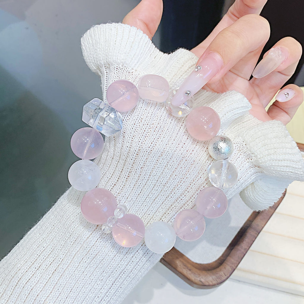 Natural Rose Quartz Bracelet Live Broadcast Exclusive Natural Crystal Popular Jewelry Crystal Jewelry Bracelet Chain Wholesale