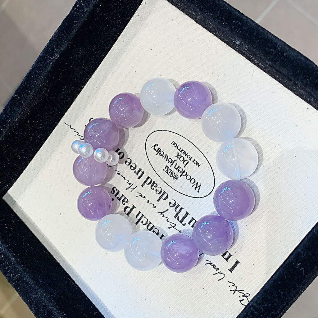 Natural Crystal Bracelet White Phantom with Amethyst Original Hand Jewelry Chain Hot-Selling Hand Jewelry Crystal Bracelet Crystal