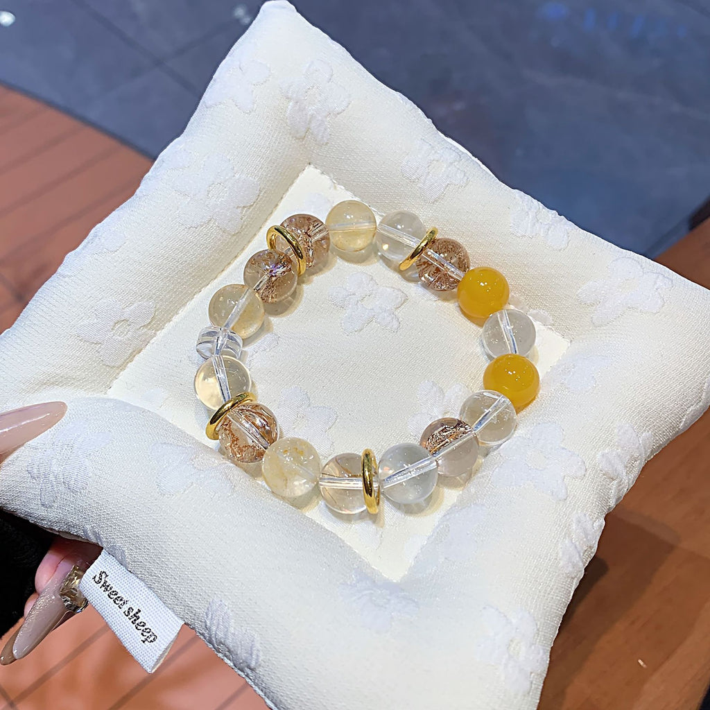 Gold Foil Explosion Series Crystal Hand Jewelry String Fashionable High-End Bracelet Jewelry Original Design Crystal Bracelet