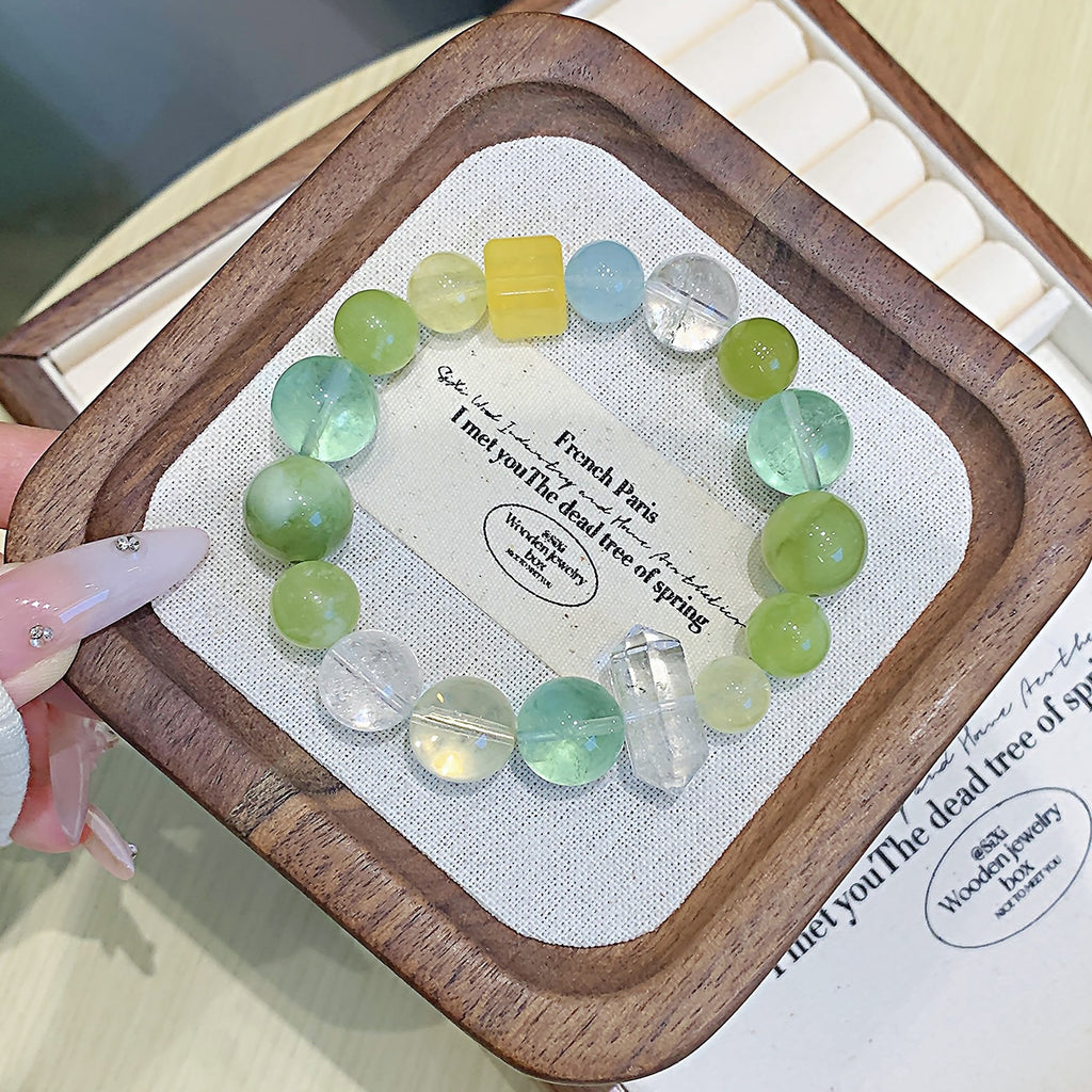 Natural Green Fluorite Single Circle Bracelet Fashion Original Design Women's Bracelet Ketang Wholesale Jewelry Crystal Hand Accessories