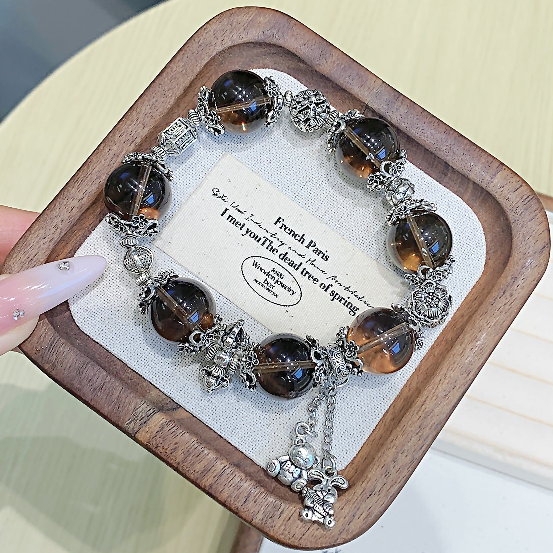 Cross-border New Product Tea Obsidian Bracelet Jewelry Ketang Jewelry Bracelet Factory Light luxury style high-end jewelry bracelet