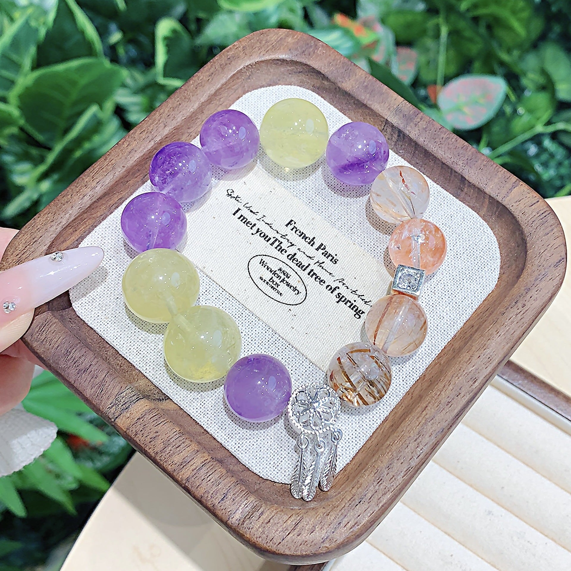 Natural Crystal Jewelry Bracelet Amethyst Lemon Crystal Bracelet Factory Wholesale Luxurious and High-End Feel Bracelet