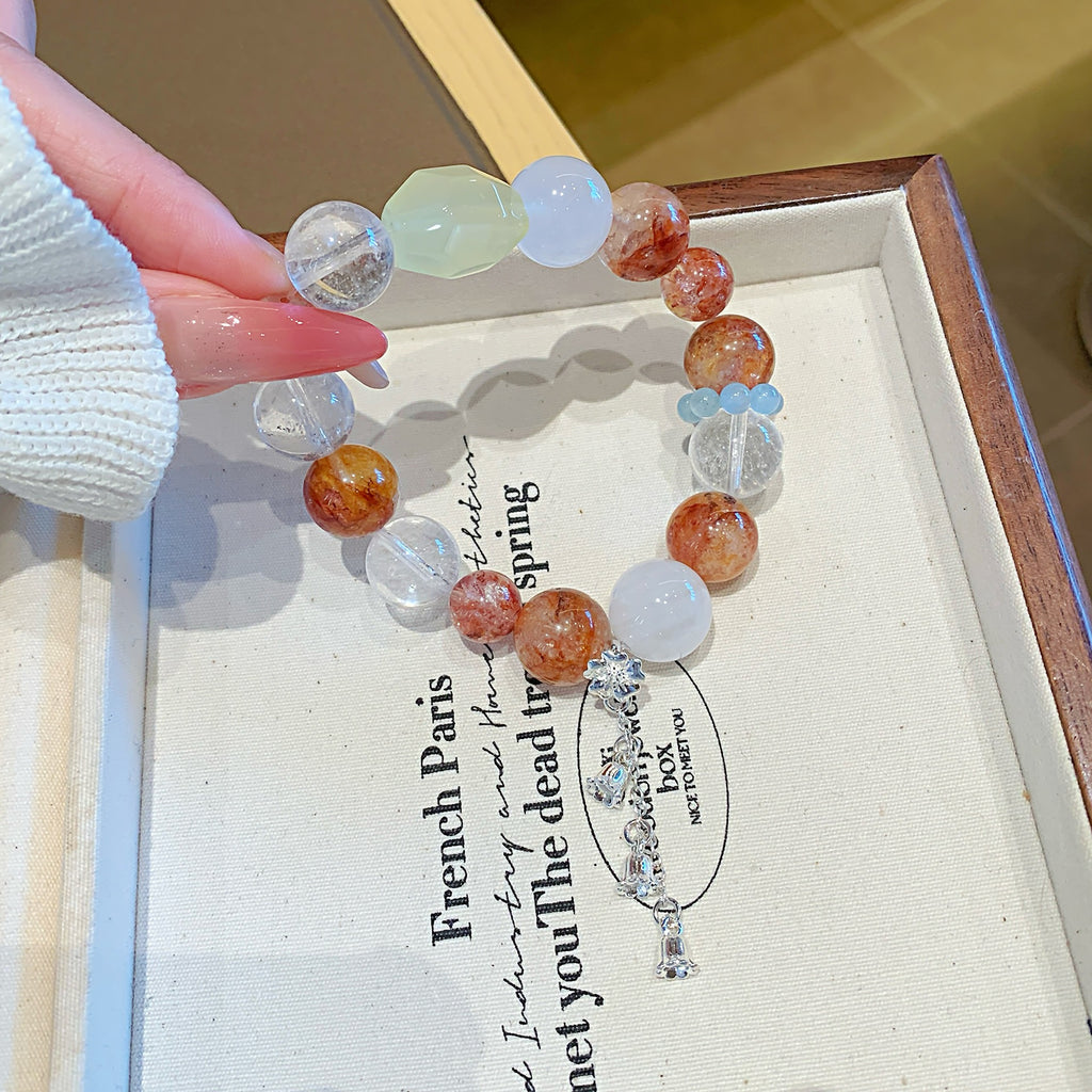 Natural Crystal Bracelet Large Multi-Gem Red Gum Flower Bracelet Crystal Hand Jewelry Crystal Bracelet Factory Wholesale