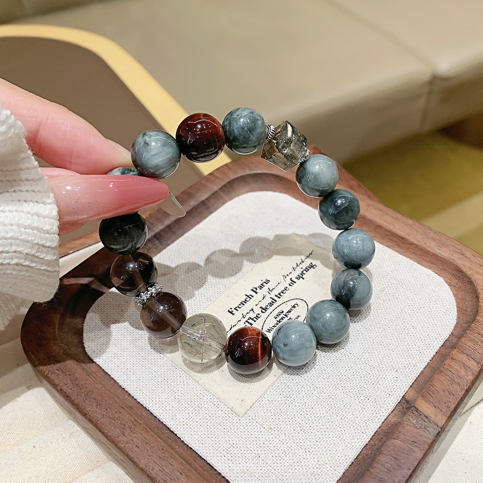 Original Design High-End Bracelet Natural Crystal Strand diy Hot-Selling Crystal Jewelry Eagle Eye Stone Crystal Bracelet