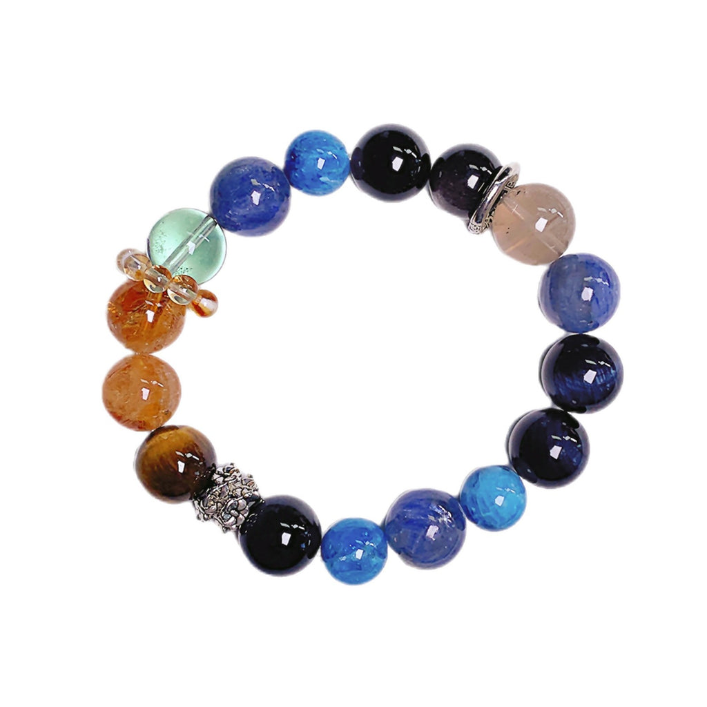 Natural Silver Obsidian Crystal Bracelet Women's Blue Crystal Fashion Versatile Elegant Bracelet Crystal Hand Jewelry Night Market Stall