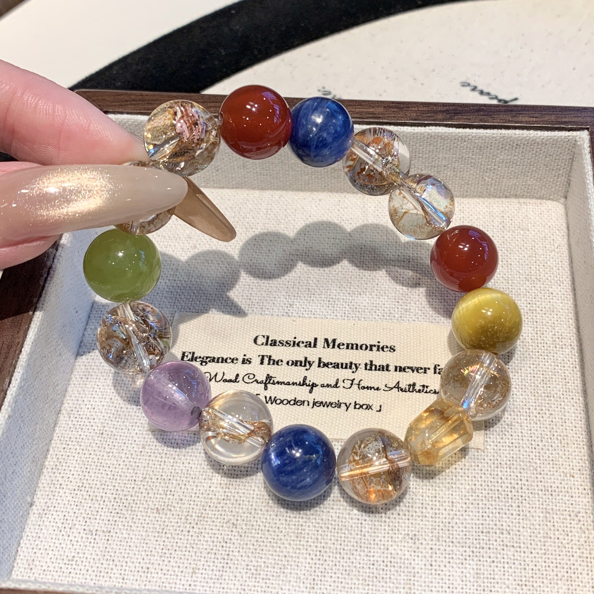 Natural Crystal Multi-Gem Bracelet Xiaohongshu Douyin Fashion Hot-Selling Original High-End Crystal Bracelet Wholesale Supply