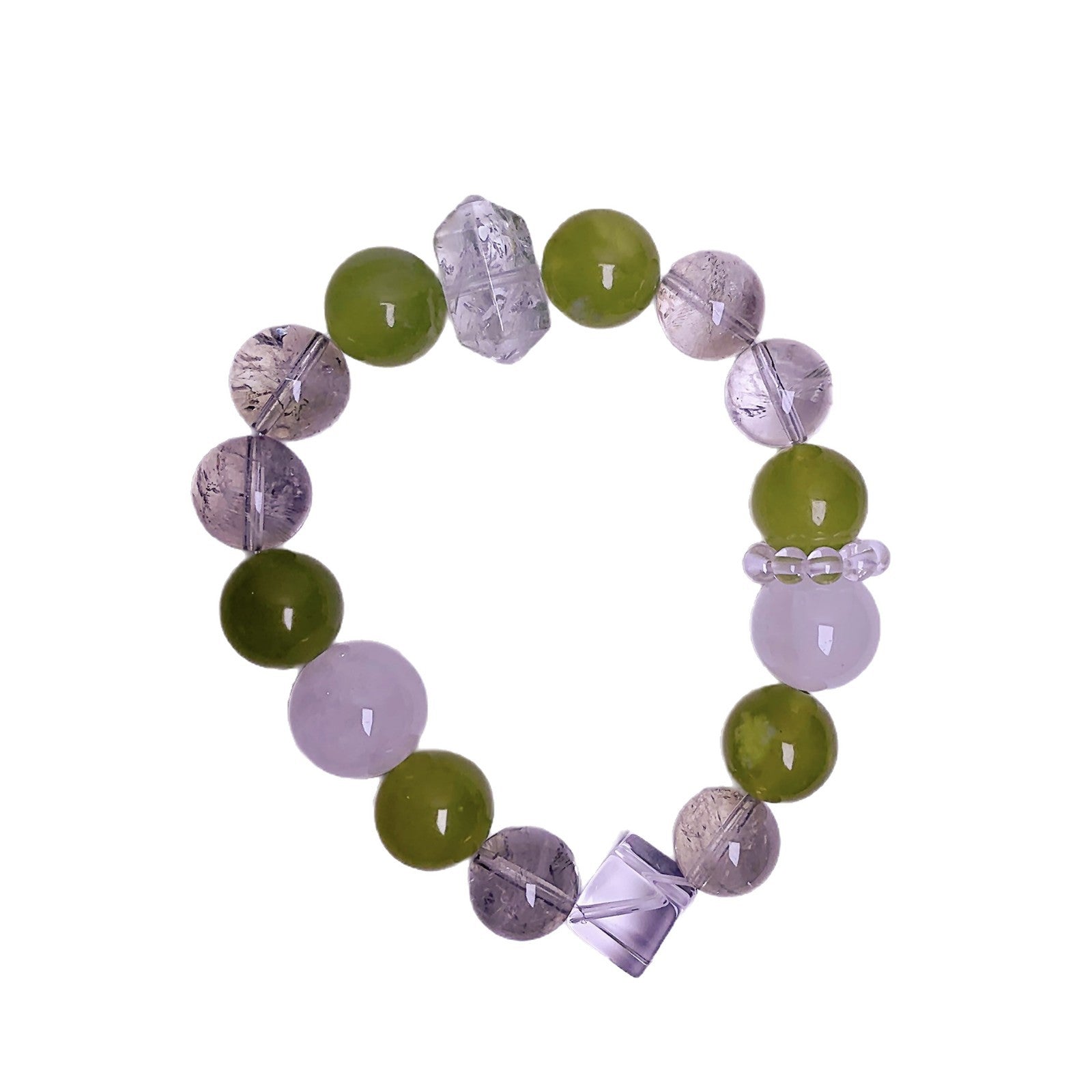 Natural Green Grape Milk Cap Xiuyan Multi-Gem Bracelet Scattered beads diy Crystal Bead Chain National Style Hot-Selling Crystal Bracelet