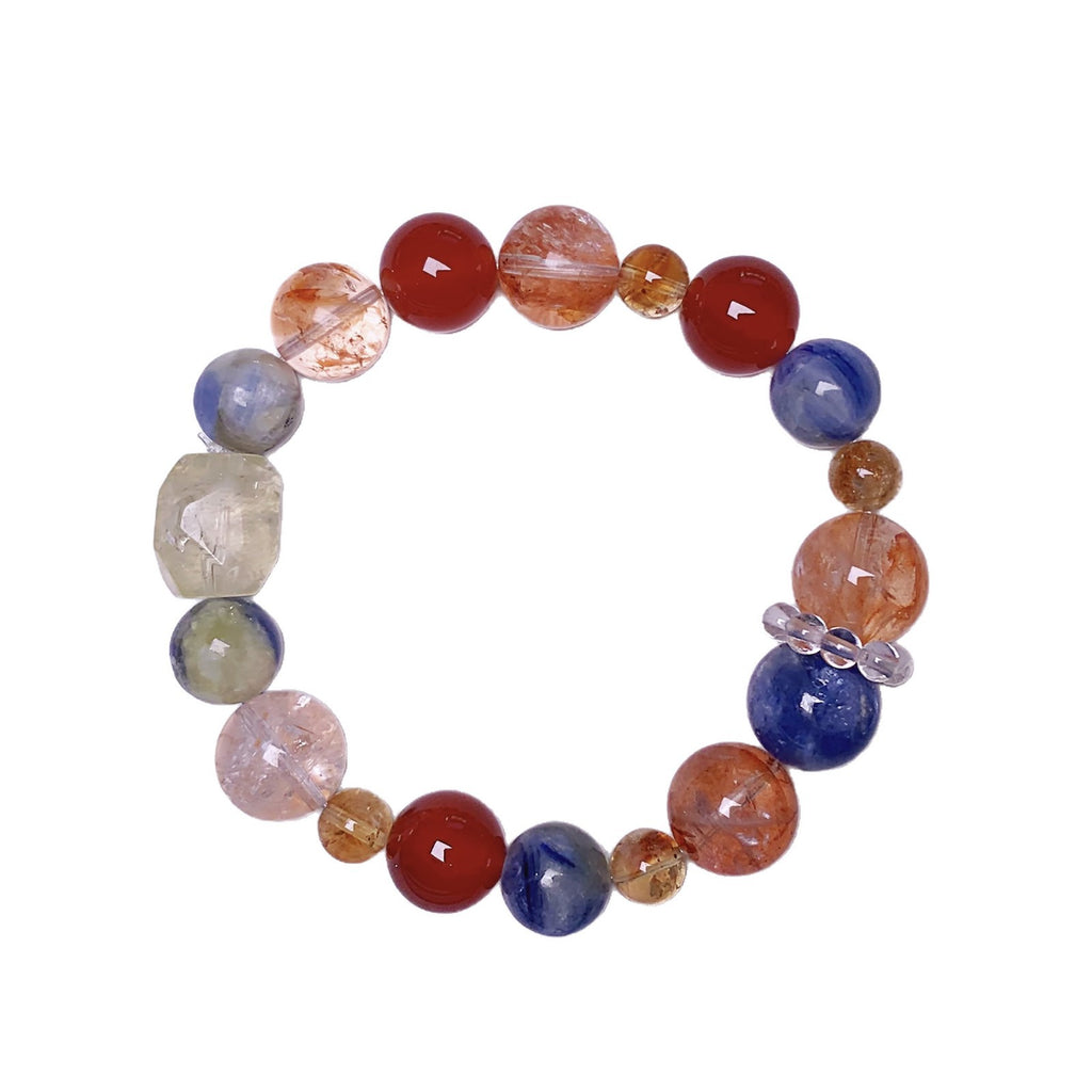 Original Natural Red Gum Flower Crystal Bracelet Dopamine Multi-Treasure Hand Jewelry String 2025Autumn New Crystal Bracelet