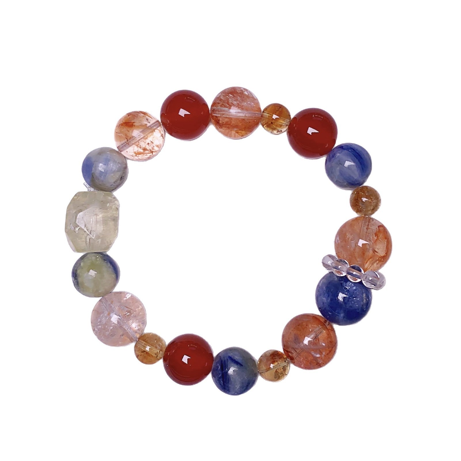 Original Natural Red Gum Flower Crystal Bracelet Dopamine Multi-Treasure Hand Jewelry String 2025Autumn New Crystal Bracelet