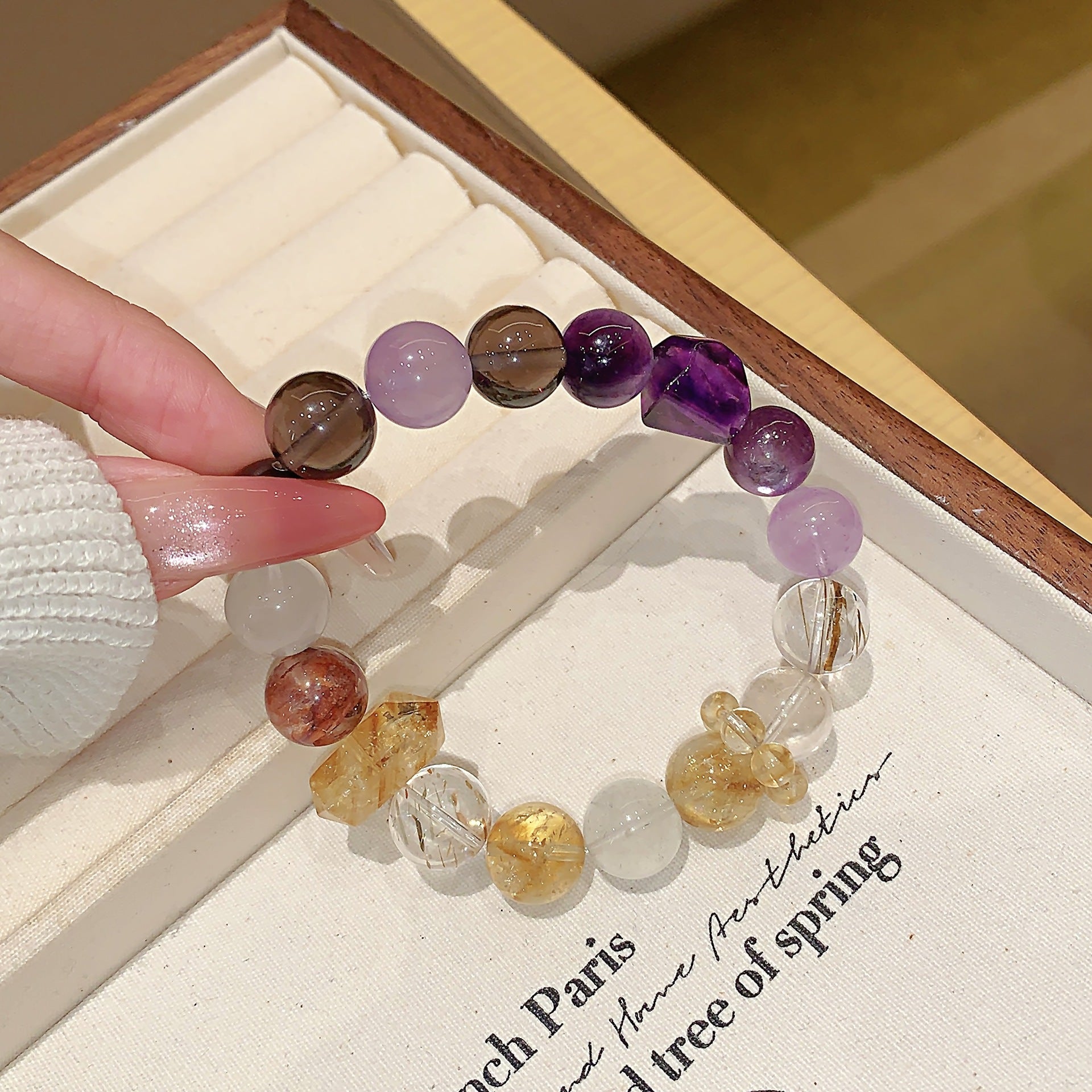 Nine Purple Fire Multi-Treasure Bracelet for Women Natural Amethyst Bracelet Design Gift Accessories Bestselling Crystal Bracelet