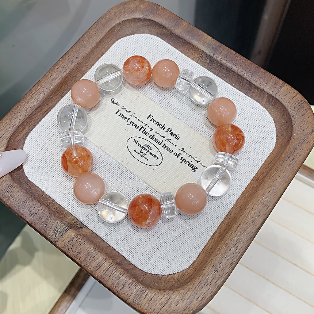 Natural Orange Moonlight Bracelet diy Fortune-Enhancing Bracelet Jewelry Gift for Best Friend's Birthday Crystal Bracelet
