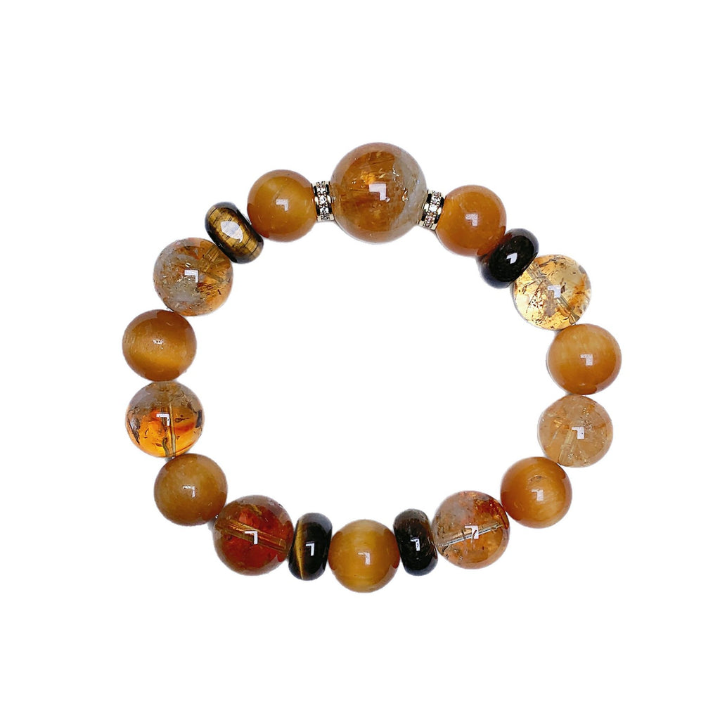 Natural Golden Tiger Eye Yellow Crystal Golden Tyrant Comprehensive Bracelet for Women Wealth Attraction and Luck Turnaround diy Beaded Bracelet Crystal Bracelet