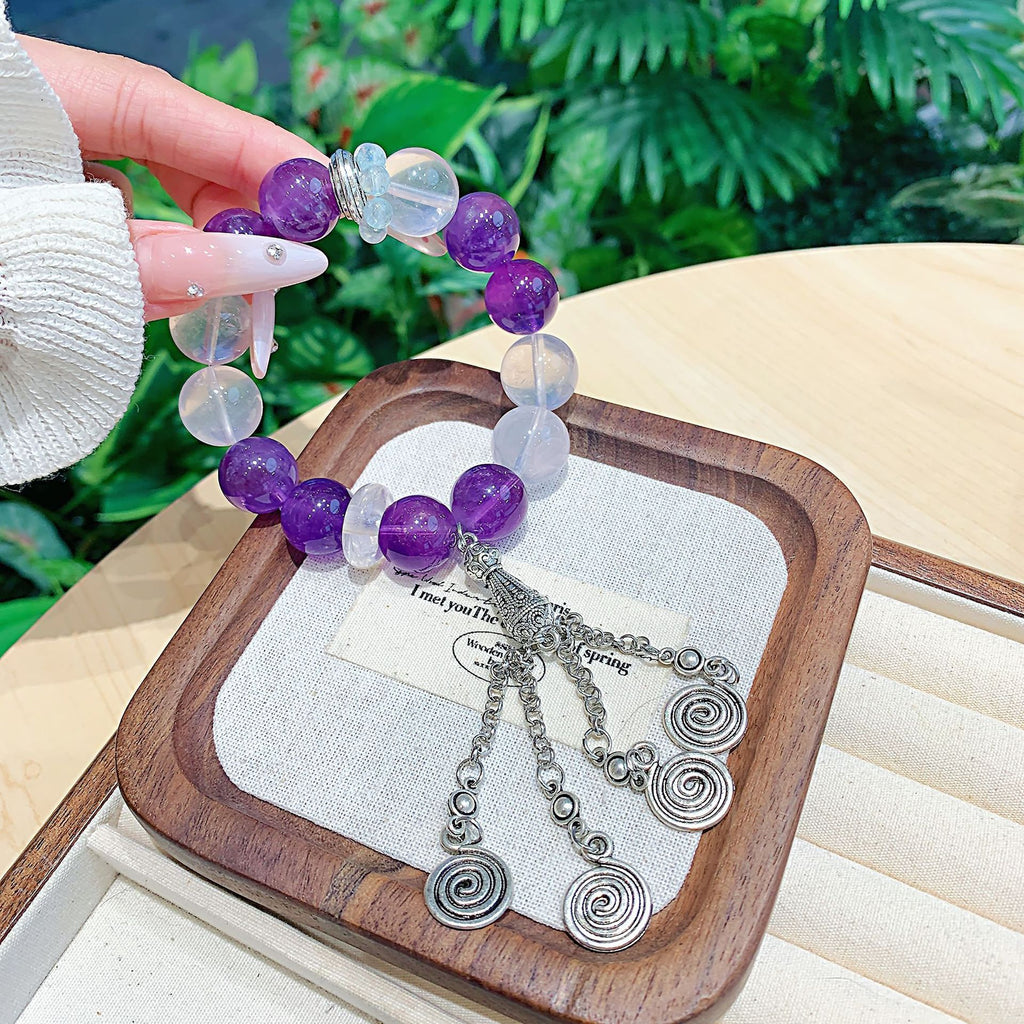 Natural Amethyst Bracelet Niche design high-end unisex bracelet Show off Cute Bracelet Chain Wholesale