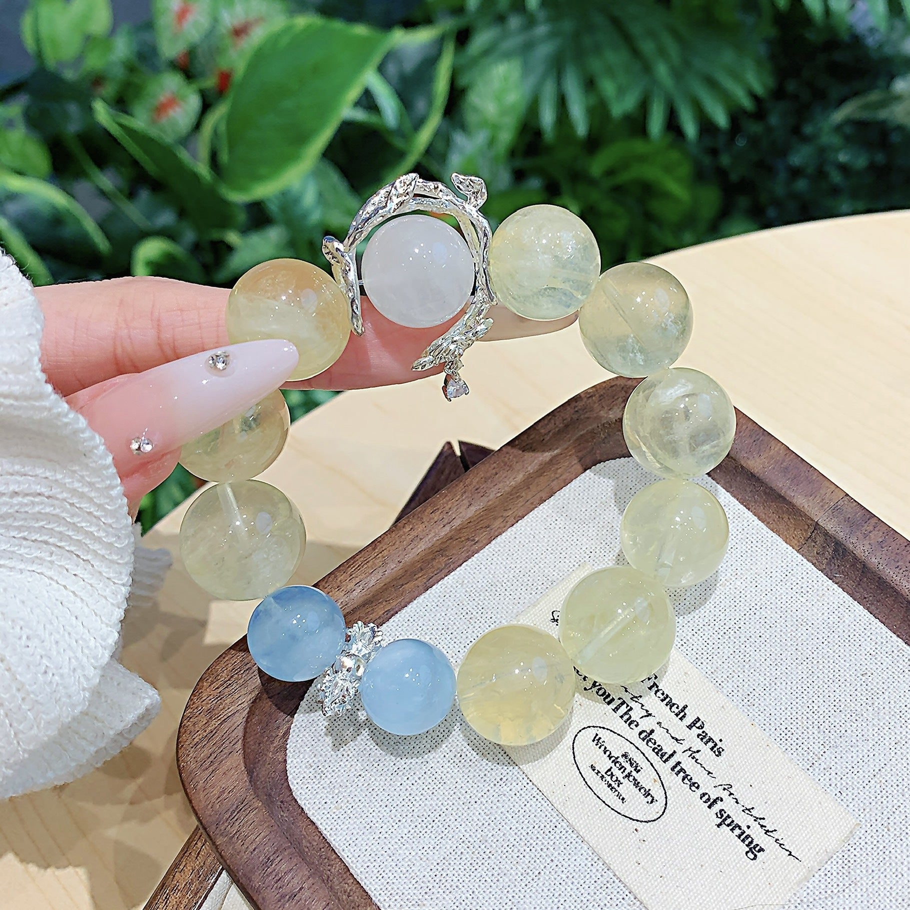 Natural High-Quality Lemon Quartz Bracelet Original diy Style Ketang Crystal Wholesale Xiaohongshu TikTok Live Streaming Hot Item