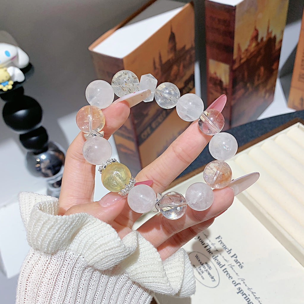 White Ghost Crystal Bracelet diy Original design light luxury high-end bracelet Cross-border Hot-Selling Hand Jewelry Crystal Beads